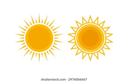 Sun-Icons-Vektorgrafik. Sonnenschein, Sonnenuntergang Vektorgrafik