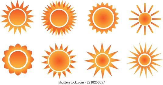 Vektorsymbol-Kollektionsset für Sun-Symbole 