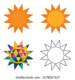Sun icons vector symbol isolated on white backgorund