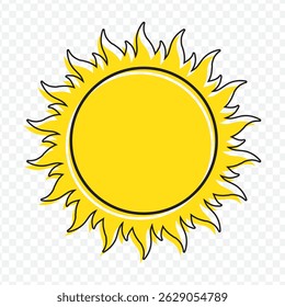 Sun icons vector symbol on Transparent Background. EPS 10.
