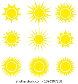 Sun Icons Vector Symbol Set