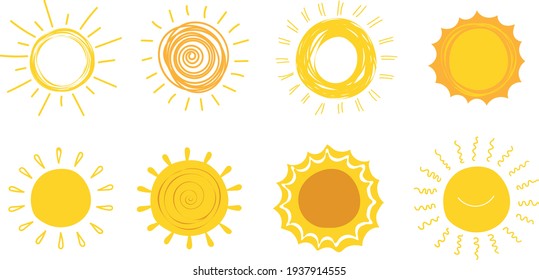 Sun icons vector symbol set 
