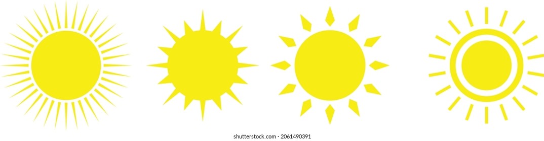 Sun icons vector symbol set