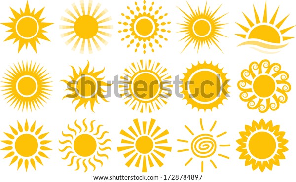 Sun icons vector symbol
set