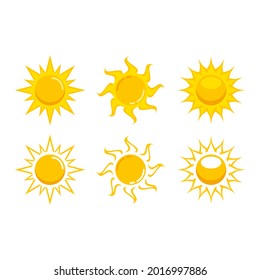 Sun icons vector symbol. Summer icon illustration. Isolated on a blank background which can be edited and changed colors.