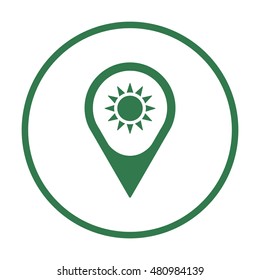  Sun  icon,vector.  Flat design.