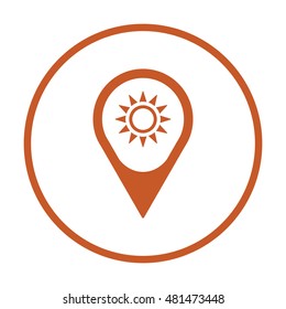   Sun  icon,vector.  Flat design.