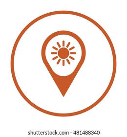 Sun  icon,vector.  Flat design.