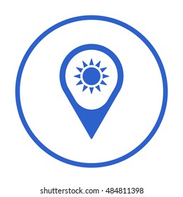  Sun  icon,vector.  Flat design.