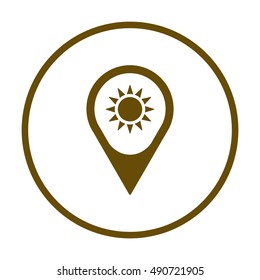   Sun  icon,vector.  Flat design.