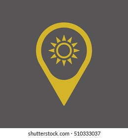   Sun  icon,vector.  Flat design.