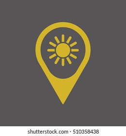  Sun  icon,vector.  Flat design.