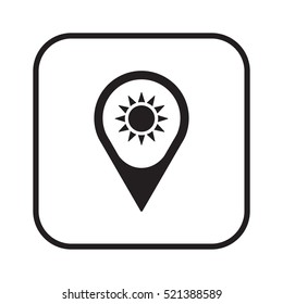   Sun  icon,vector.  Flat design.