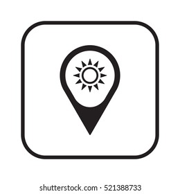   Sun  icon,vector.  Flat design.