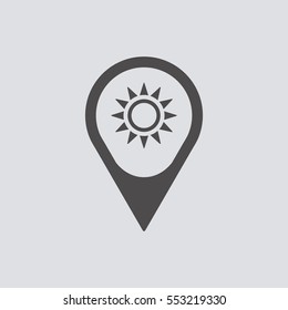   Sun  icon,vector.  Flat design.