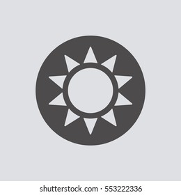 Sun icon,vector.  Flat design.