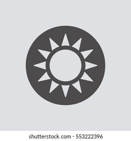 Sun icon,vector.  Flat design.