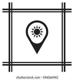   Sun  icon,vector.  Flat design.