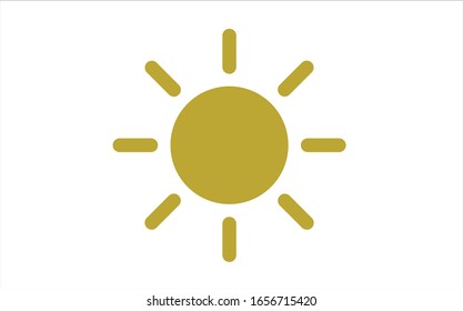 Sun-Symbol, Vektorillustration-Abbildung. Flaches Design. Vektorillustration - Sonnensymbol, einzeln auf weißem Hintergrund, Sonnensymbol Eps10. Symbole für die grafische Vektorillustration von Sonnenbildern.