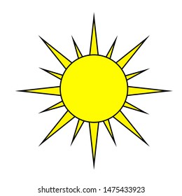 Sun Icon.Vector illustration on white background.