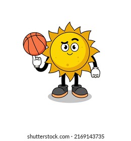 sun illustration as a basketball player , character design
