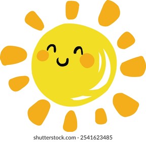 Sun illustration, Cartoon Sunlight, Cartoon sun smiley