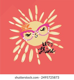 sun illustration. girl child tshirt graphic pattern. fashion and more