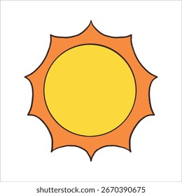 Ilustración del sol. Estilo del dibujo de la mano 