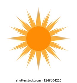 sun illustration icon, light symbol summer, sign weather forecast