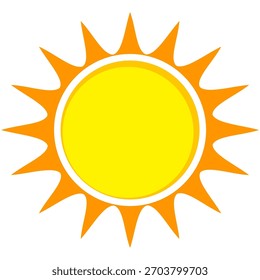 Sun illustration. Sun icon vector, nature, heat, solar energy. Weather theme.