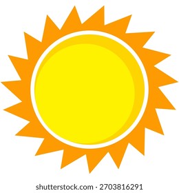 Sun illustration. Sun icon vector, nature, heat, solar energy. Weather theme.