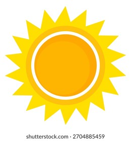 Ilustración del sol. Icono de sol Vector, naturaleza, calor, energía solar. Clima temático.