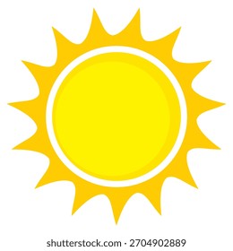 Ilustración del sol. Icono de sol Vector, naturaleza, calor, energía solar. Clima temático.