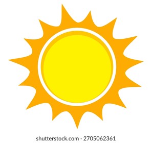 Sun illustration. Sun icon vector, nature, heat, solar energy. Weather theme.
