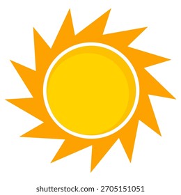Ilustración del sol. Icono de sol Vector, naturaleza, calor, energía solar. Clima temático.