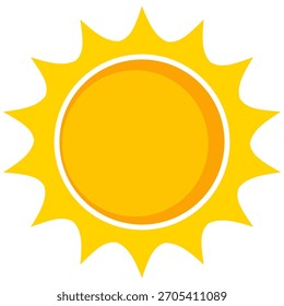 Sun illustration. Sun icon vector, nature, heat, solar energy. Weather theme.
