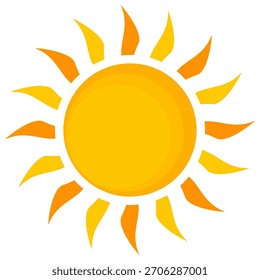 Ilustración del sol. Icono de sol Vector, naturaleza, calor, energía solar. Clima temático.