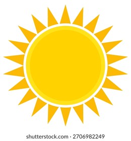 Sun illustration. Sun icon vector, nature, heat, solar energy. Weather theme.