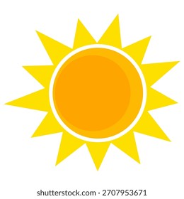 Sun illustration. Sun icon vector, nature, heat, solar energy. Weather theme.