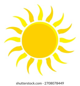 Sun illustration. Sun icon vector, nature, heat, solar energy. Weather theme.