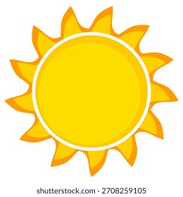 Ilustración del sol. Icono de sol Vector, naturaleza, calor, energía solar. Clima temático.