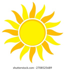 Ilustración del sol. Icono de sol Vector, naturaleza, calor, energía solar. Clima temático.
