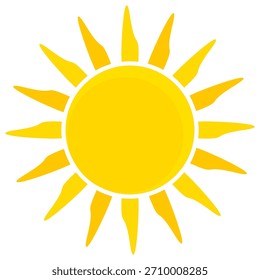 Ilustración del sol. Icono de sol Vector, naturaleza, calor, energía solar. Clima temático.