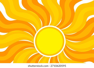 Ilustração do Sol. Ícone solar vetor, natureza, calor, energia solar. Tema do tempo.