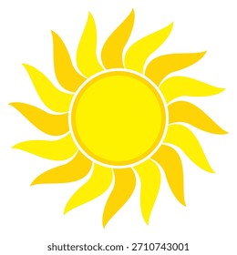 Ilustración del sol. Icono de sol Vector, naturaleza, calor, energía solar. Clima temático.