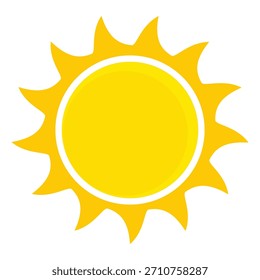Ilustración del sol. Icono de sol Vector, naturaleza, calor, energía solar. Clima temático.