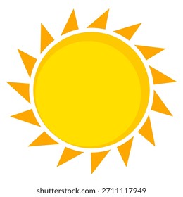 Ilustración del sol. Icono de sol Vector, naturaleza, calor, energía solar. Clima temático.