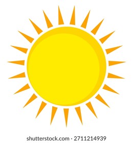 Ilustración del sol. Icono de sol Vector, naturaleza, calor, energía solar. Clima temático.