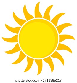 Ilustración del sol. Icono de sol Vector, naturaleza, calor, energía solar. Clima temático.