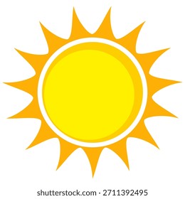Ilustración del sol. Icono de sol Vector, naturaleza, calor, energía solar. Clima temático.